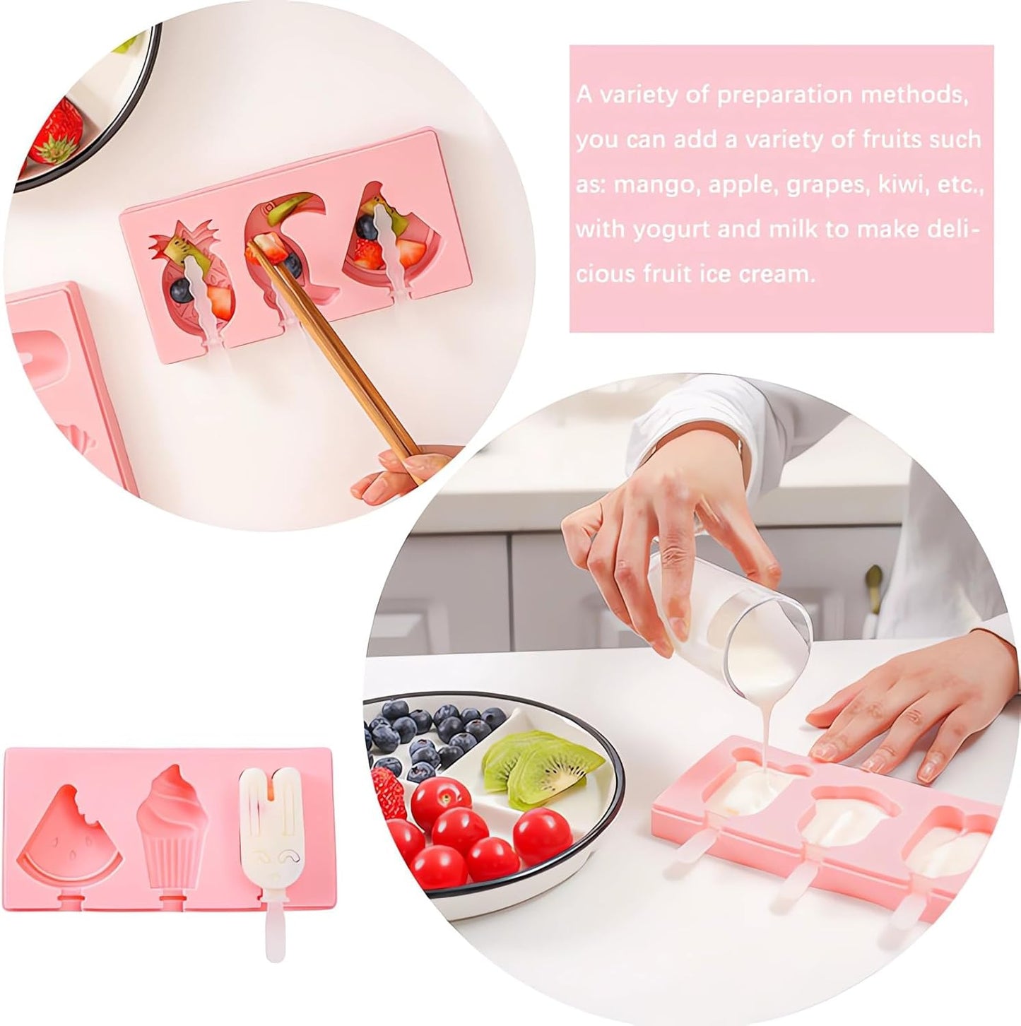 CurioFreeze Silicone Ice Cream Molds