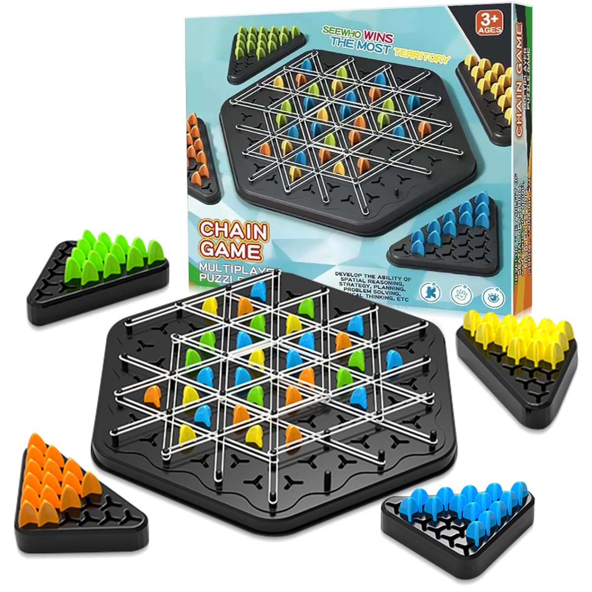 Chain Chess Puzzle The Ultimate Brain Game  (1–4 Players)